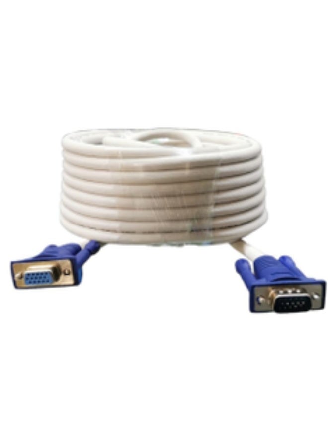 2B Cable Monitor VGA 10 meters long 15 Male to 15 Female DC463 - White - Image 3